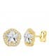 Orecchini in oro giallo Celia 18 Kt, orecchini da donna con pietre, forma di fiore.