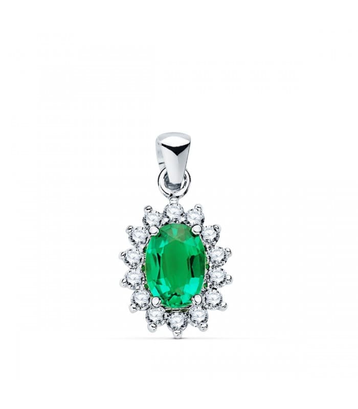 Colgante Eowyn Oro 18K Esmeralda y Diamantes 0.400 Qts. Joyas de novia, alta joyería.