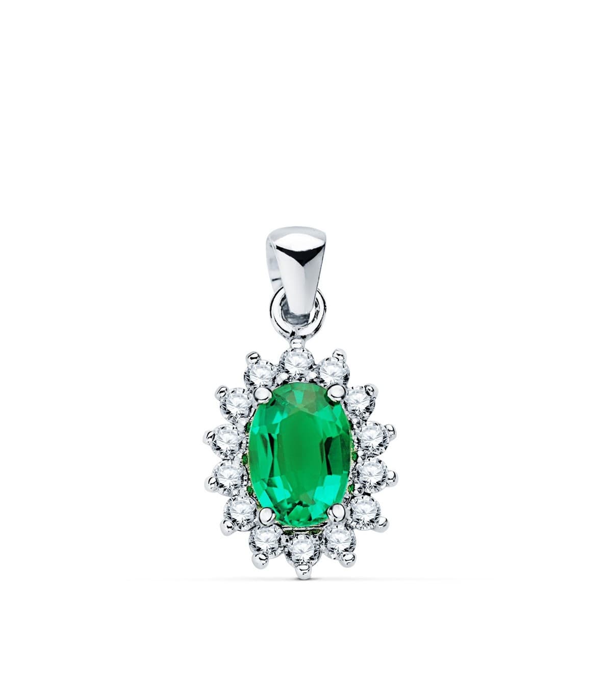 Colgante Eowyn Oro 18K Esmeralda y Diamantes 0.400 Qts. Joyas de novia, alta joyería.