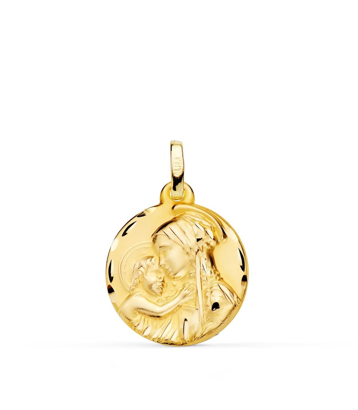 Médaille Vierge Divine Tendresse 18 carats 18mm