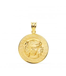 Medalla Medusa Oro 18K 20 mm | colgante personalizado con grabado laser
