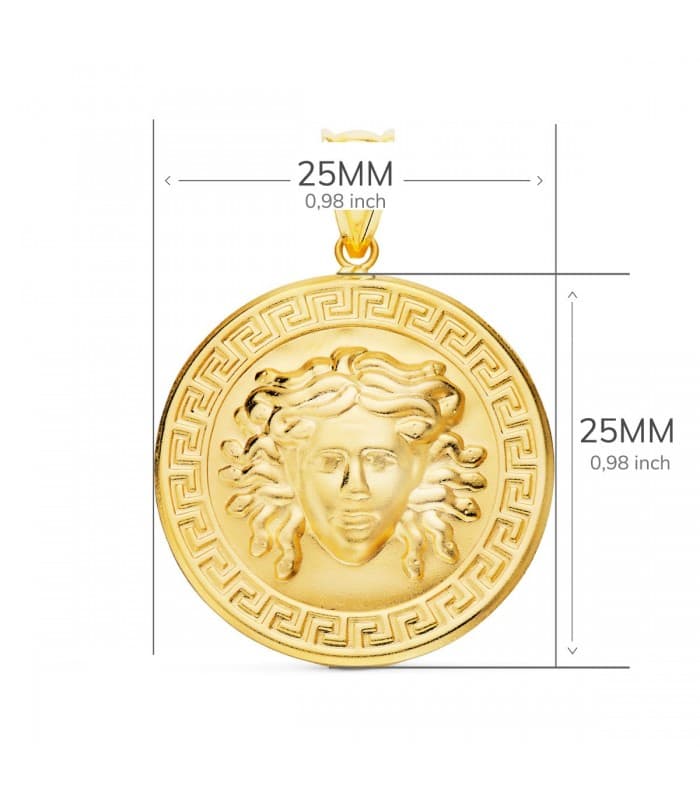 Medaglia Testa di Medusa Oro 18Kt 25 mm