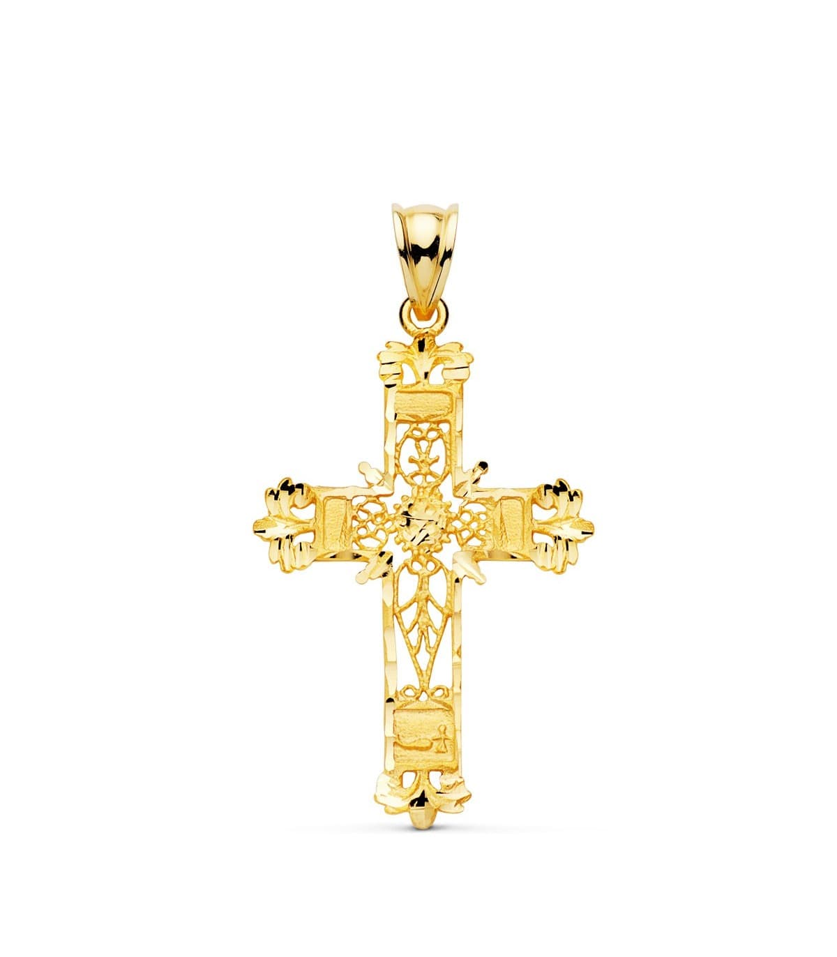 Croix Filigrane Or Jaune 18K 35 mm