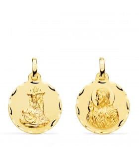 Skapulier-Medaille 18K Gold P3064-318 Jesu / Madonna