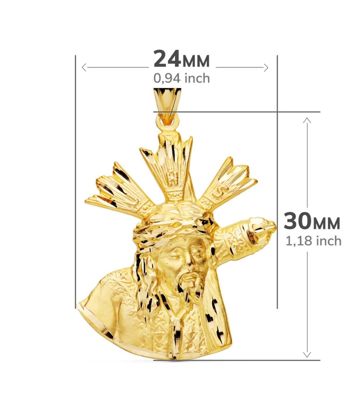 Cristo del Gran Poder Silueta Oro 18K 30mm