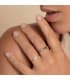 Anillo con piedras de colores, sortija circonitas carrill arcoiris oro 18 kilates