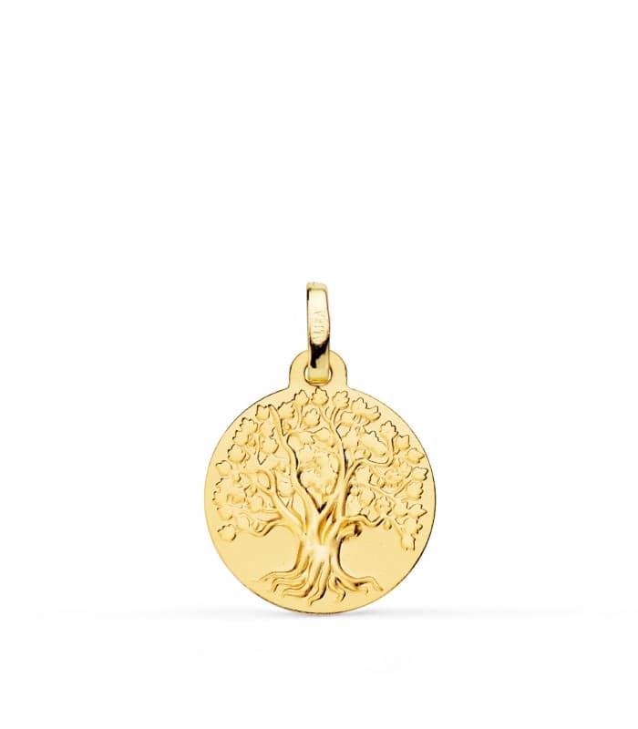 Medaglia Albero della Vita oro 750, 16 mm | Ciondoli portafortuna personalizzati