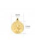 Árbol de la vida de oro, colgante con grabado en el reverso, medalla redonda, 16 mm