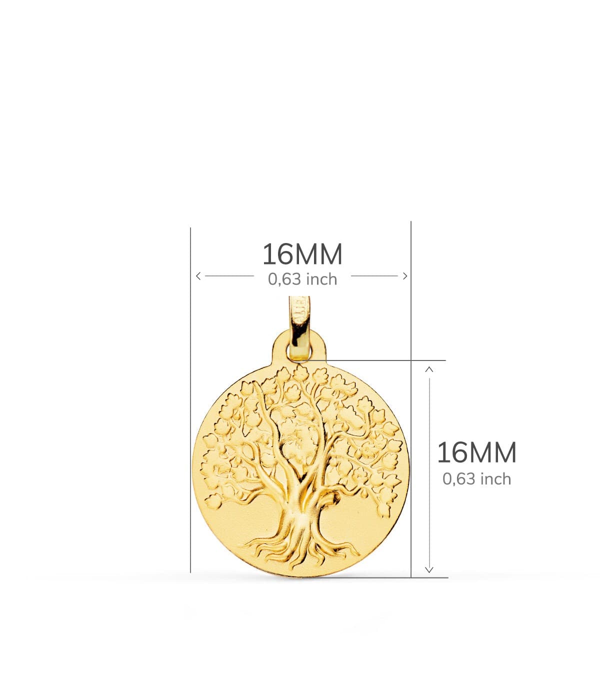 Medalla Árbol de la Vida Oro 18K 16 mm