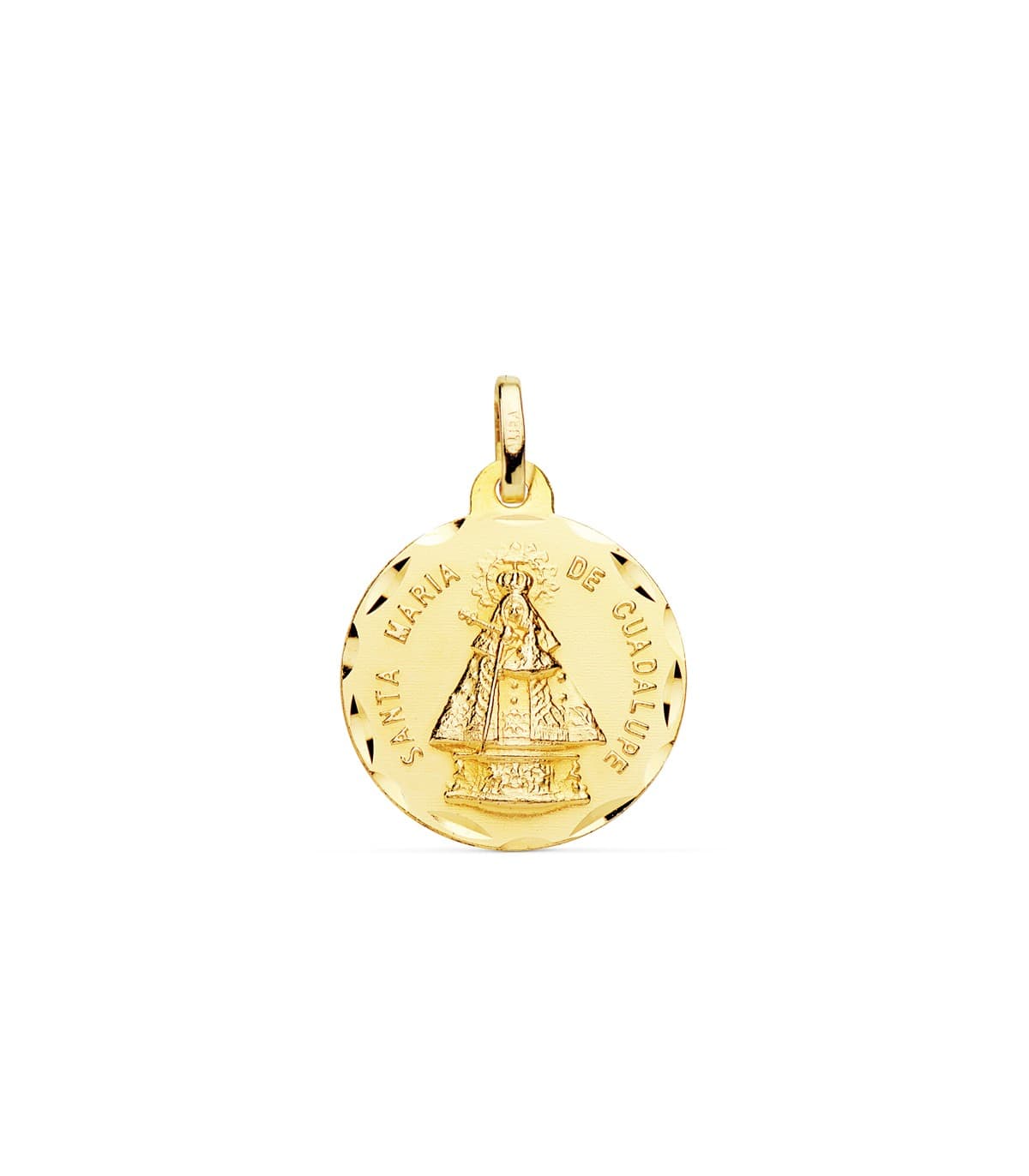Medalla Virgen de Guadalupe Extremadura 18K 20mm Tallada |comprar joyas online