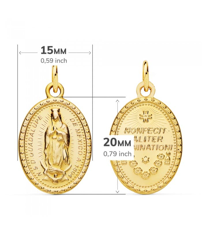 Medalla Escapulario Virgen Guadalupe México 20 mm