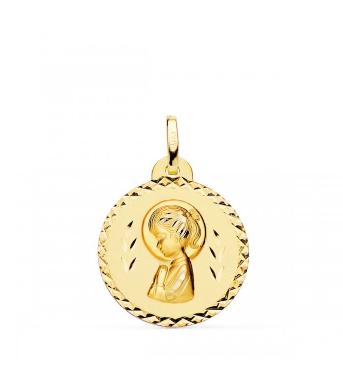 Alda Joyeros | Medalla Virgen niña talla 18 Ktes 20 mm | comprar joyas online