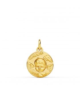Medalla Ángel Nube Oro 18K 14mm | colgantes personalizados, medallas religiosas