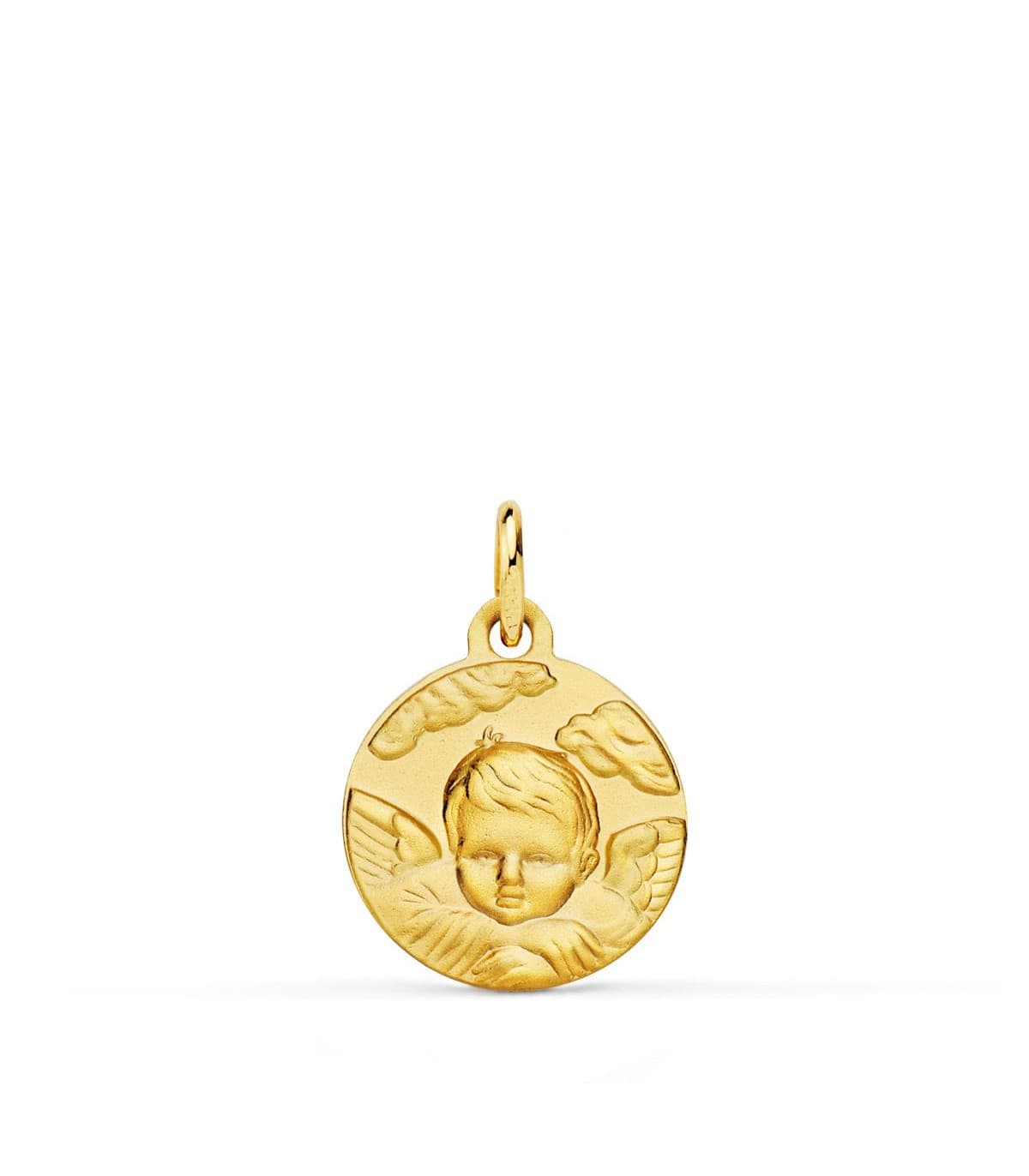 Medalla Ángel Nube Oro 18K 14mm | colgantes personalizados, medallas religiosas