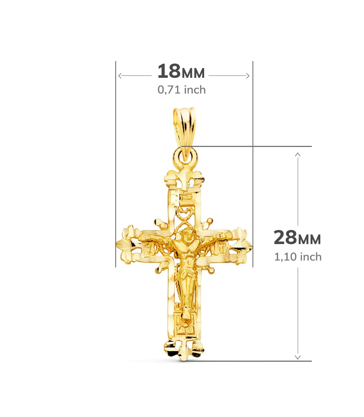 Goldkreuz mit Christus 28mm | Klassisches Kruzifix für Damen und Herren – Kreuz günstig online kaufen