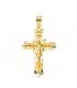 Croce lavorata in filigrana con Cristo in oro giallo 18 kt, 36 mm | acquista gioielli online