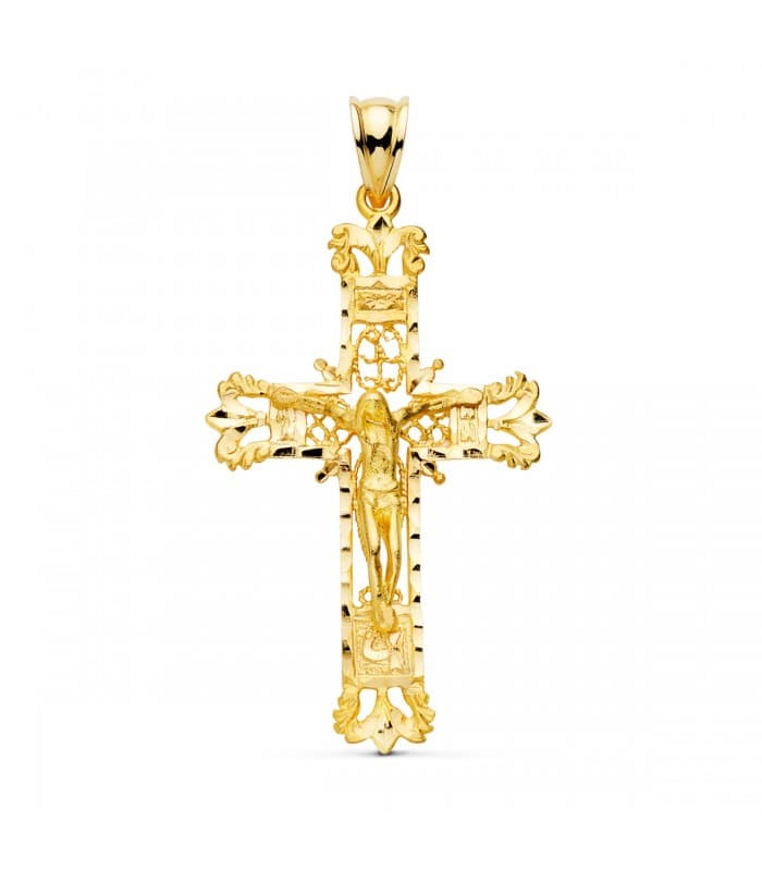 Croix Filigrane Or Jaune 18K 42 mm