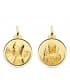 Médaille scapulaire Notre Dame Montserrat et Sacré Coeur de Jésus 18 carats or jaune