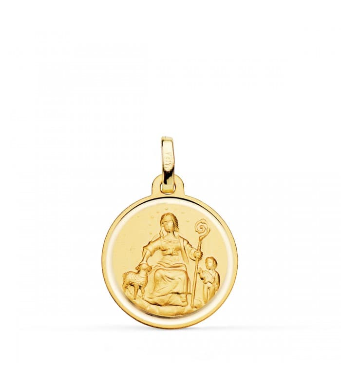 Medalla Virgen Divina Pastora Oro Amarillo 18K 18mm 750ml |medallas religiosas personalizadas |comprar joyas online