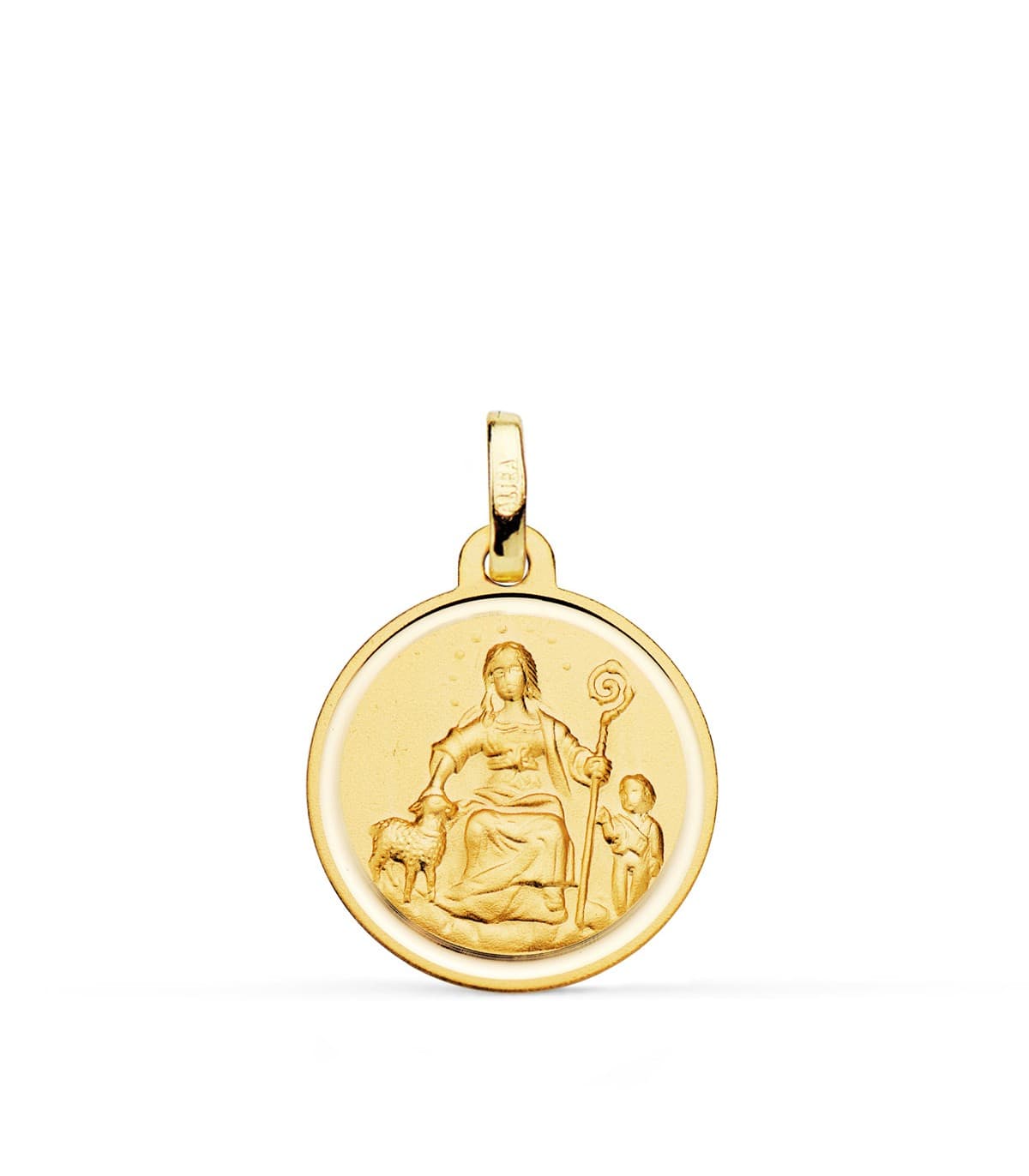 Medalla Virgen Divina Pastora Oro Amarillo 18K 18mm 750ml |medallas religiosas personalizadas |comprar joyas online