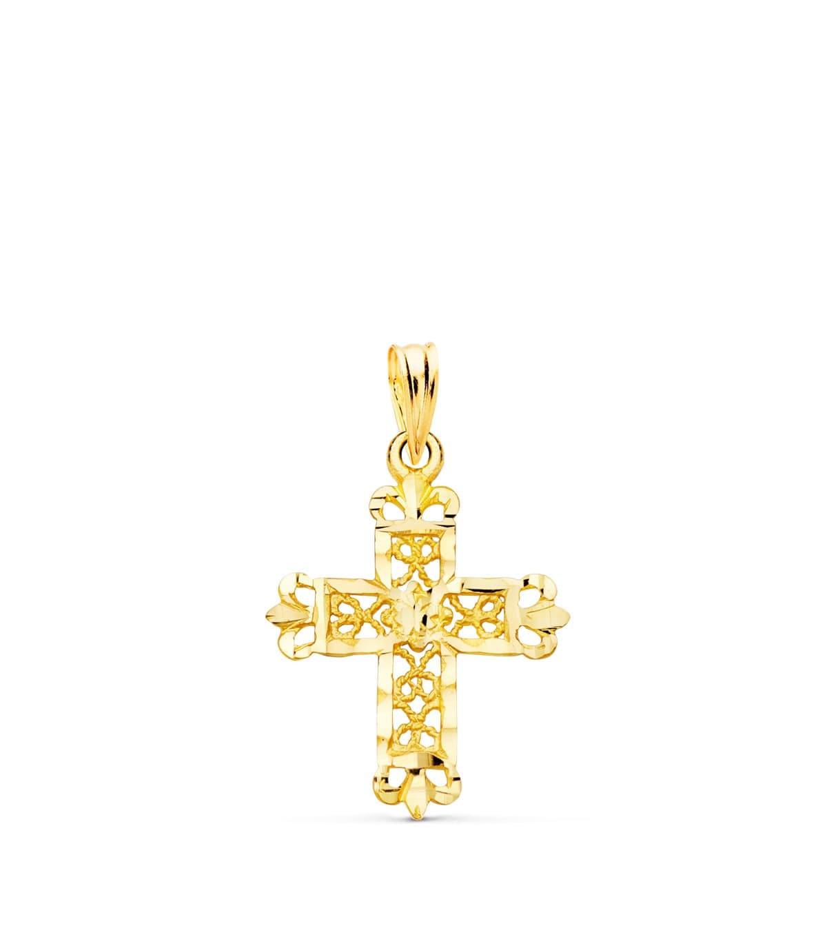 Filigranes Kreuz, Gold 750, 22 mm | Anhänger für Herren und Damen