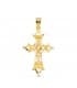 Ciondolo Croce bizantina con lavorazione a filigrana, oro giallo 18kt 37 mm | Collana con croce