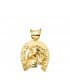 Pendentif Fer à cheval Chevals Or 18K 35mm