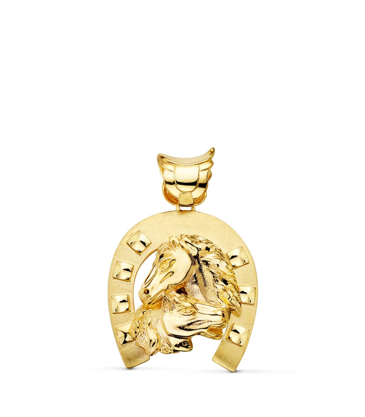 Pendentif Fer à cheval Chevals Or 18K 35mm