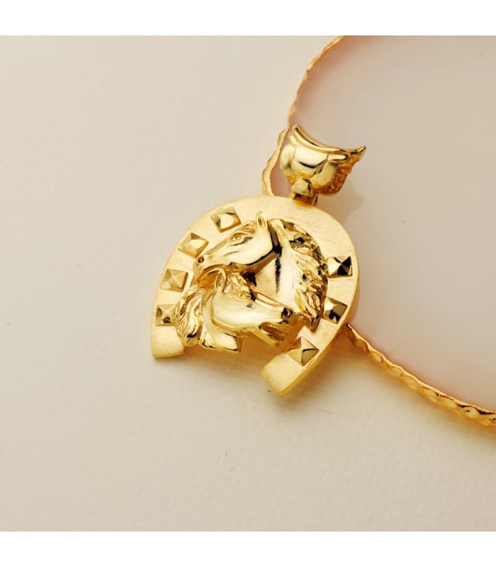 Hufeisen Pferd Anhänger Gold 750 (18K) P7488 Herren 35 mm.