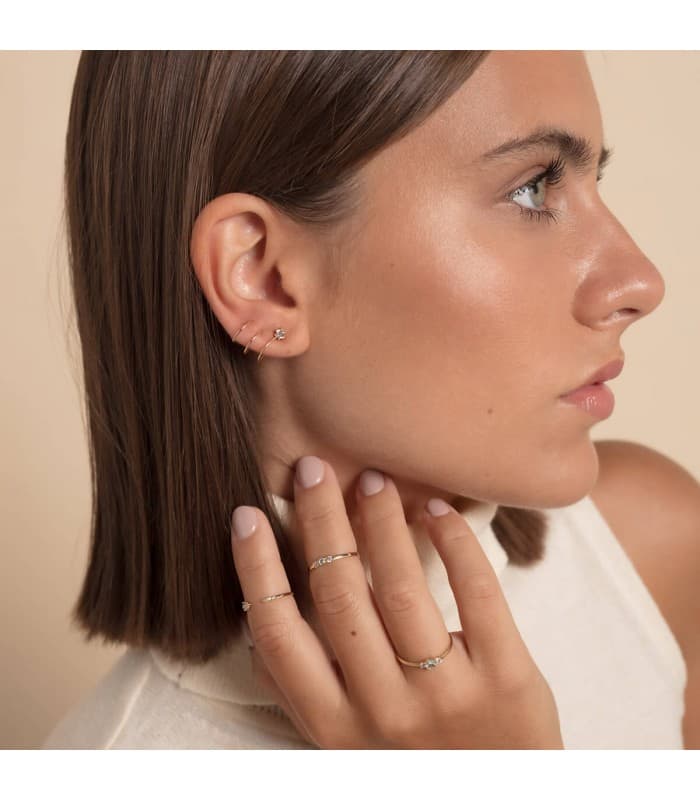 Anello in oro con topazio blu quadrato, anello con pietre preziose - Modello Always