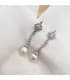 Boucles d'oreilles Mariée Nadine Or Blanc 18K Perle
