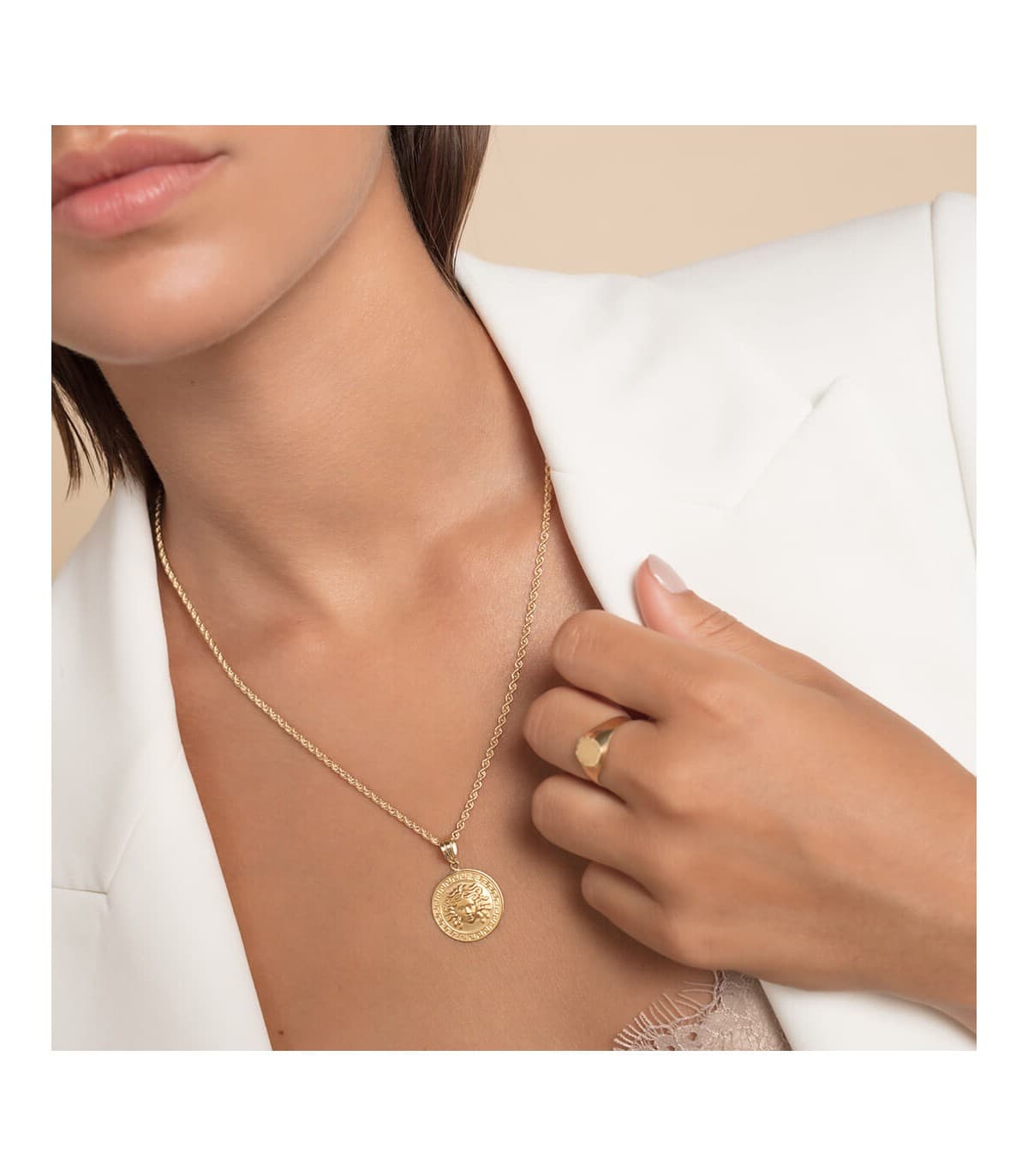 Médaille Méduse Or 18K 20 mm