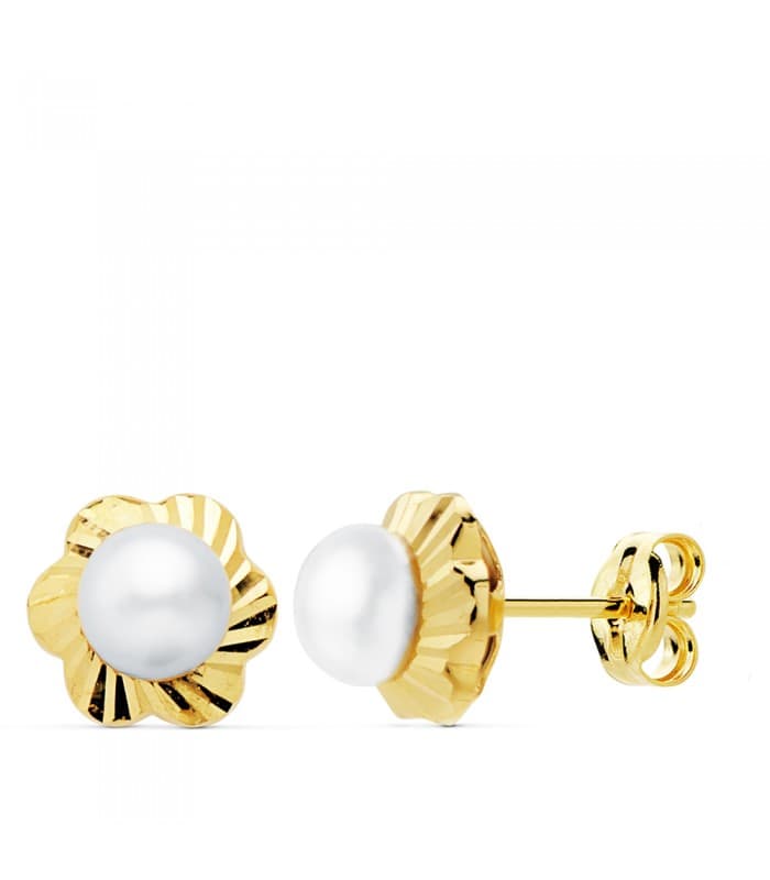 Boucles d'oreilles Perle Helene Or Jaune 18K 7 mm