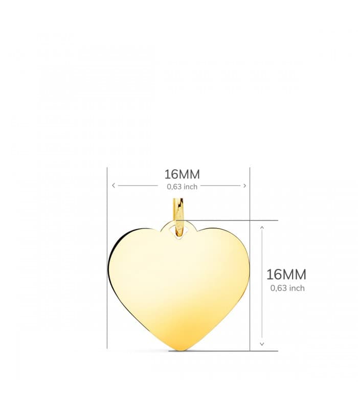 Colgante de oro amarillo 18ktes, chapa para grabar iniciales o nombres.