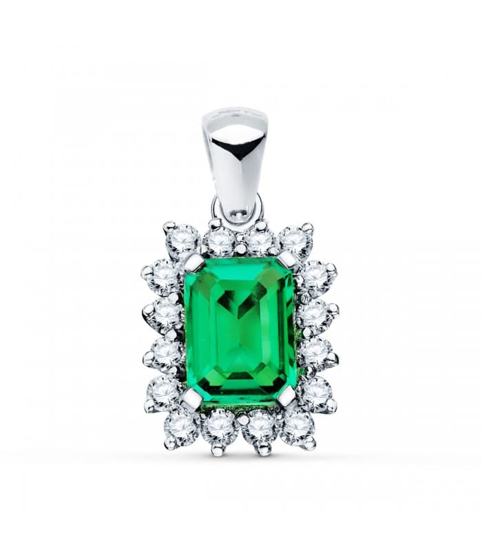 Anhänger Smaragd & Diamant Carrie 750 Weißgold