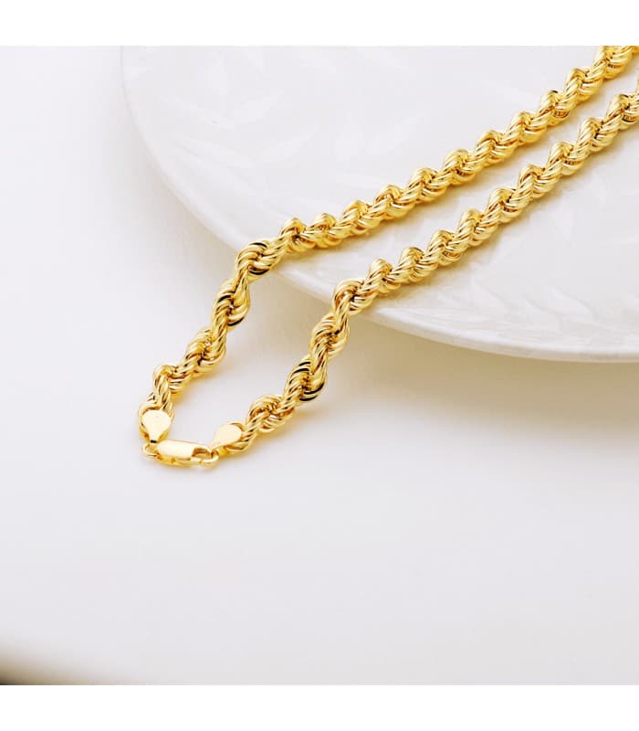 Cordón Salomónico Ligero Oro amarillo 18k 60cm 7,5mm | cadena de hombre salomonica