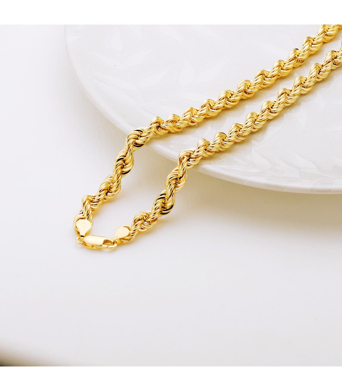 Cordón Salomónico Ligero Oro amarillo 18k 60cm 7,5mm | cadena de hombre salomonica