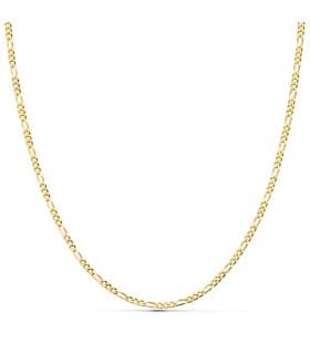 Catenina in oro giallo 750, modello Figaro 3+1 di 2 mm e 60 cm, collana a maglia piena.