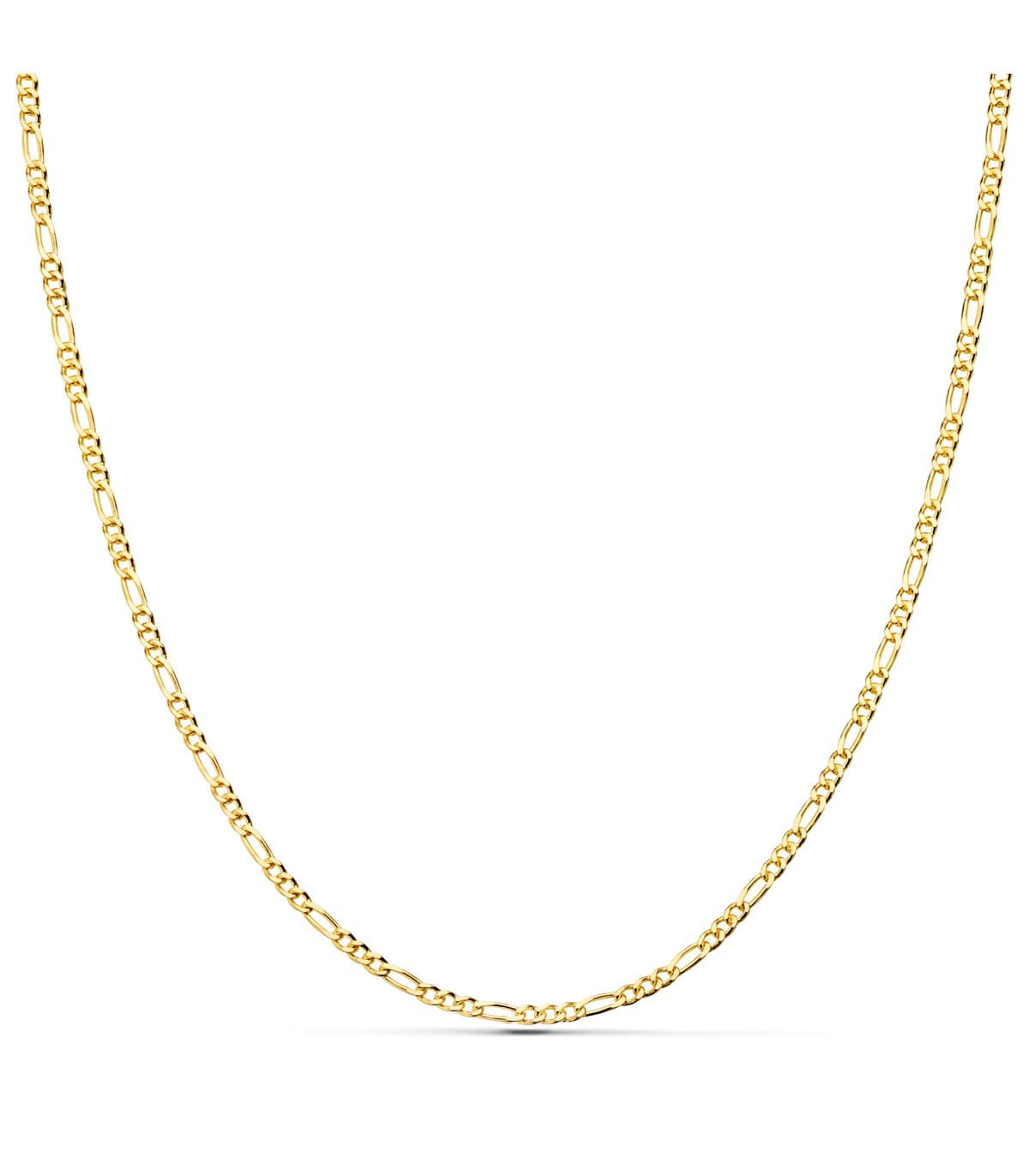 Cadena Fígaro Oro Amarillo 18K 2mm 60cm | cadena eslabones 3x1| cadenita para hombre