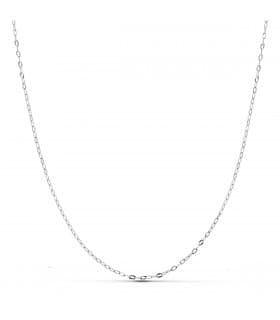 Cadena Forzada Diamantada Oro Blanco 18K 1mm 40cm | collar mujer, cadenita fina