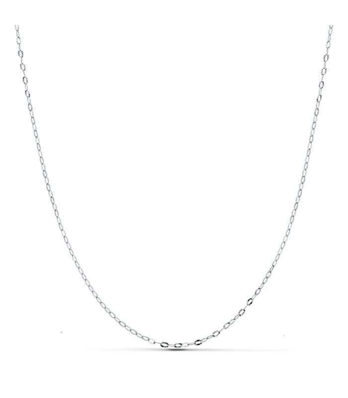 Chaîne diamantée en or blanc 18 carats,  40 cm, pour femme ou enfant et baptême.