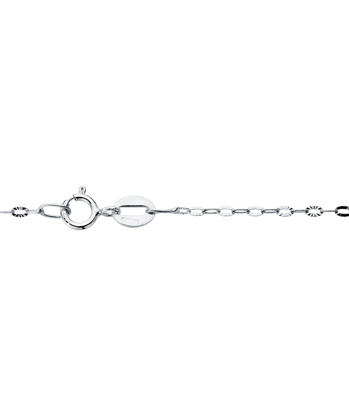 Chaîne diamantée en or blanc 18 carats,  40 cm, pour femme ou enfant et baptême.