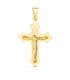 Gotisches Kreuz Gelbgold 750, 32 mm Kruzifix für Herren, christliches Symbol und Schmuck
