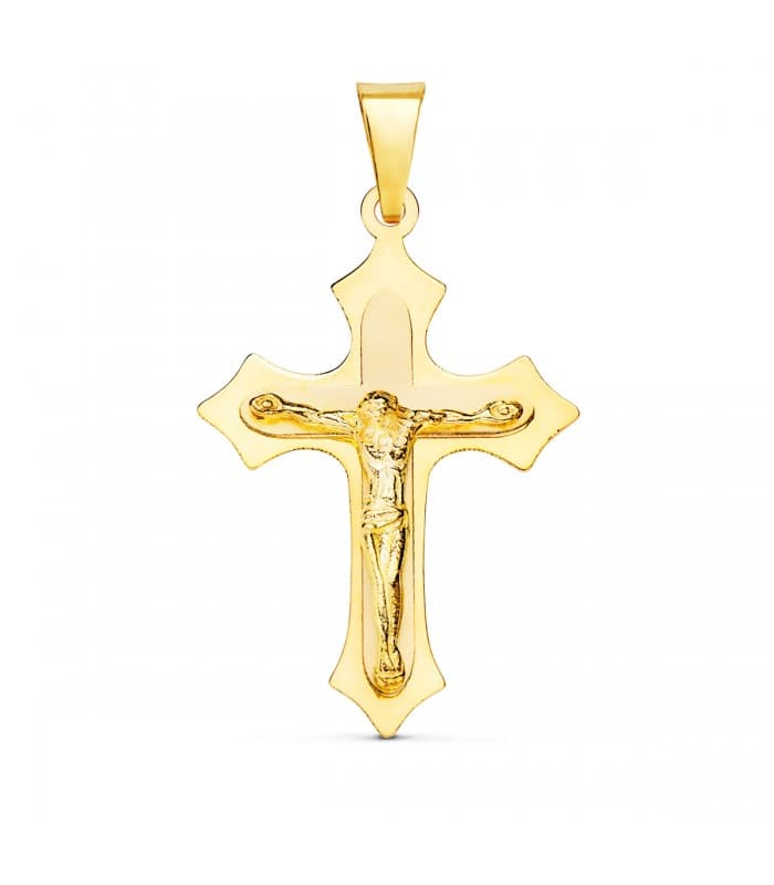 Cruz Cristo de Oro Amarillo 18 Kilates 32 mm | colgante crucifijo, cruz para hombre, cruces de oro