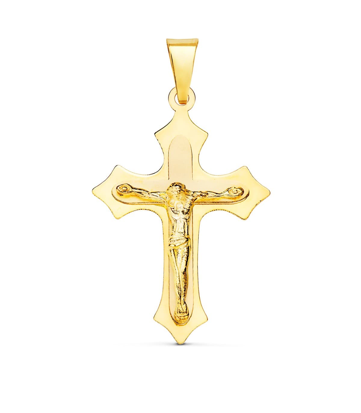 Cruz Cristo de Oro Amarillo 18 Kilates 32 mm | colgante crucifijo, cruz para hombre, cruces de oro