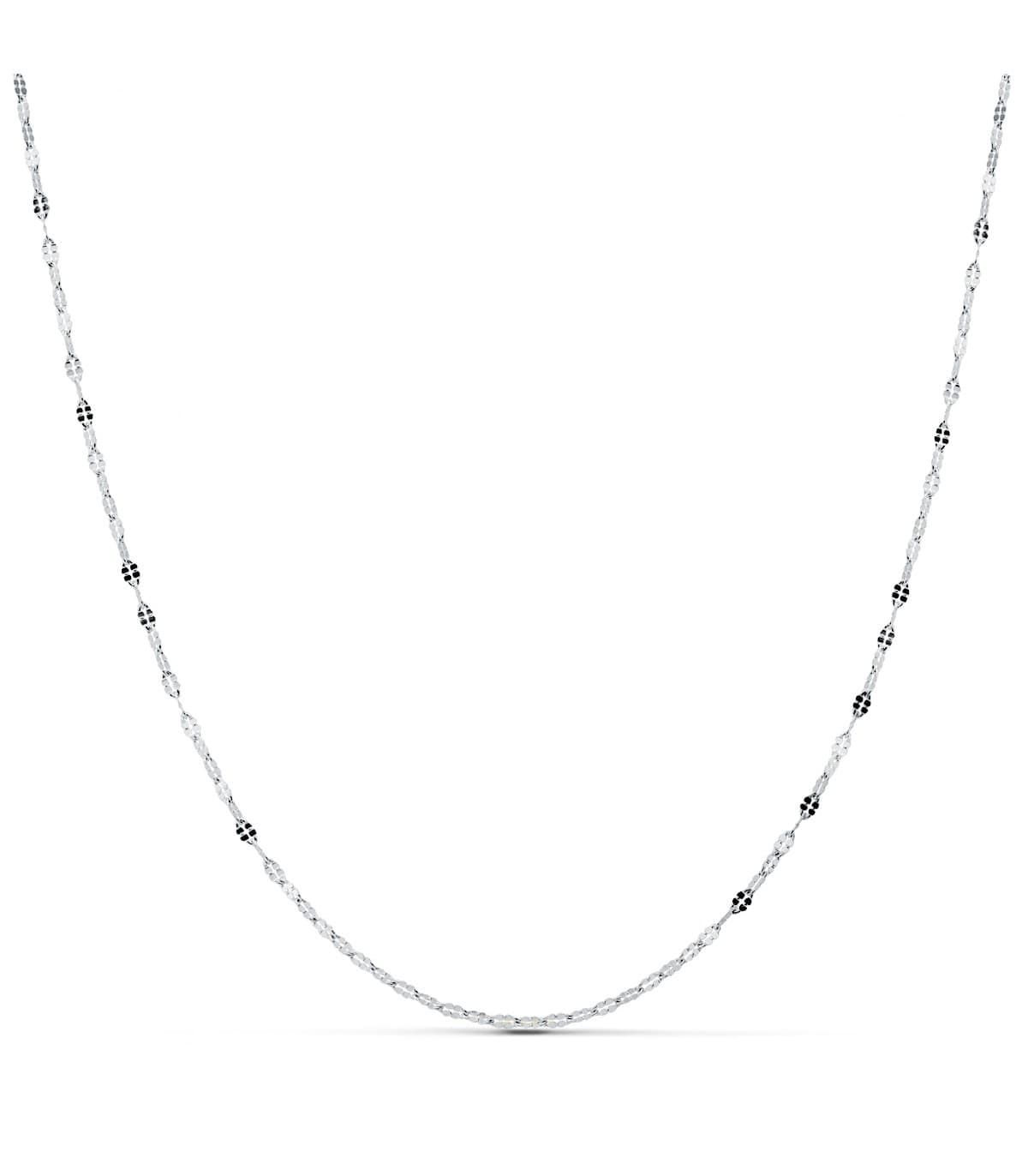 Cadena Diamantada Oro Blanco 18K 1,5 mm 40cm | collar mujer, cadenita fina