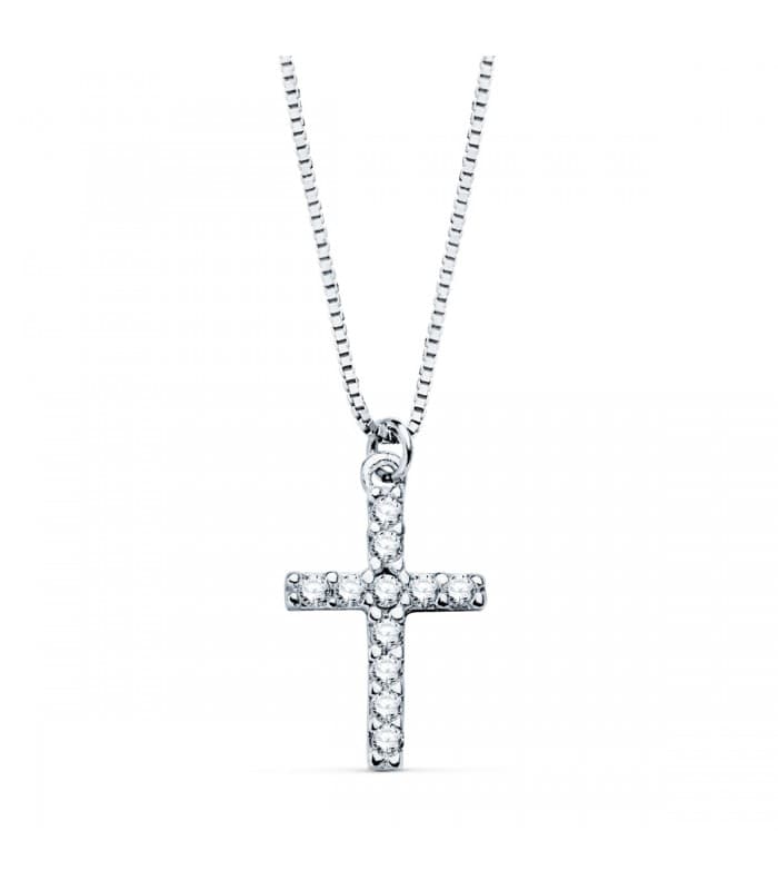 Gargantilla Cruz Diamante 0.090 Qtes. OB 18K | collar con diamantes