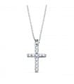 Collier Croix Diamant 0.090 Ct. Or Blanc 18K