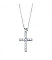 Kreuzkette mit Diamant 750 Weißgold P30123-OB