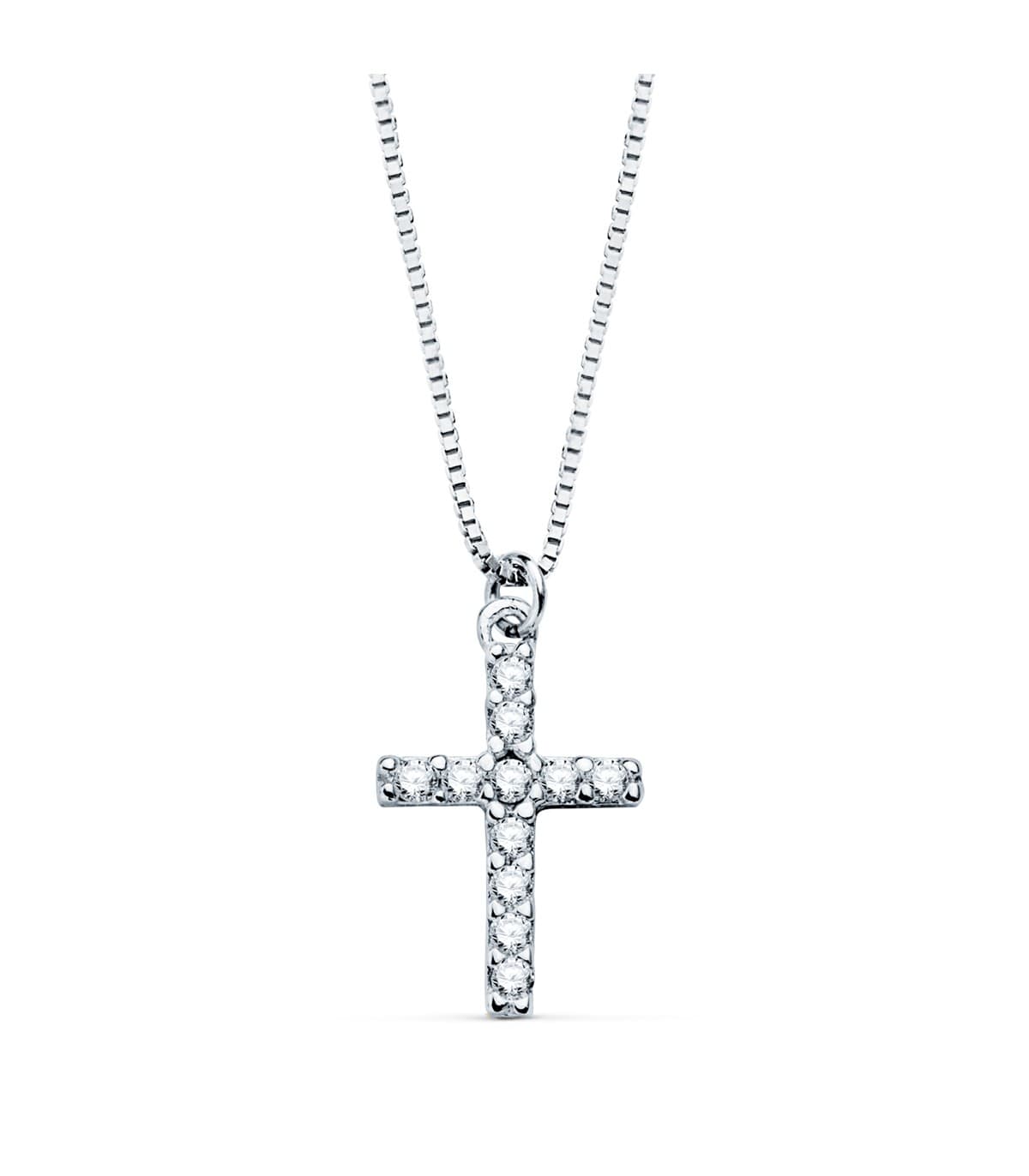 Gargantilla Cruz Diamante 0.090 Qtes. OB 18K | collar con diamantes